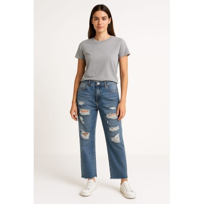 Vaquero Recto Desgastado – Tallas S, M y L