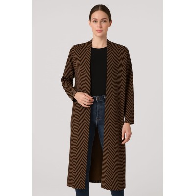 Chaqueta larga estampado zigzag