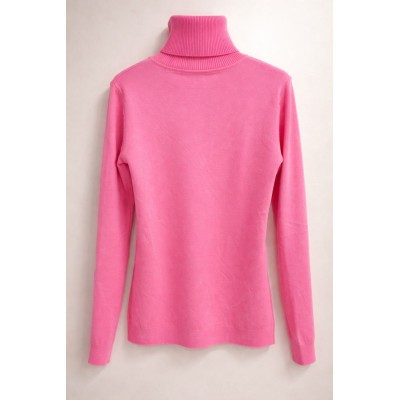 Camiseta de cuello alto básica color rosa✨