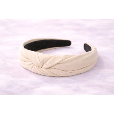 ✨Diadema de terciopelo estilo turbante color crema