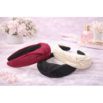 ✨Diadema de terciopelo estilo turbante color burdeos