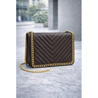 Bolso bandolera acolchado con cadena