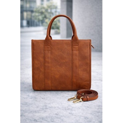 Bolso tote acolchado con asa de mano y correa