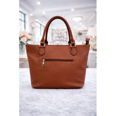 Bolso Shopper Marrón con Asa de Hombro y Correa Ajustable