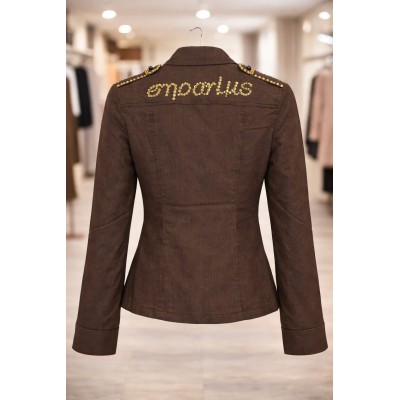 Camisa estilo militar con detalles dorados