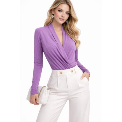 Body cruzado manga larga – Color lila