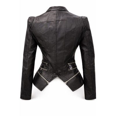 Chaqueta biker efecto piel desmontable