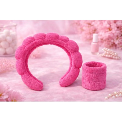 Felpa para Skincare con Muñequera – Color Fucsia