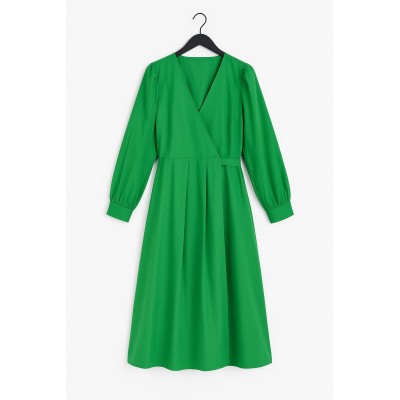 Vestido midi en color verde intenso