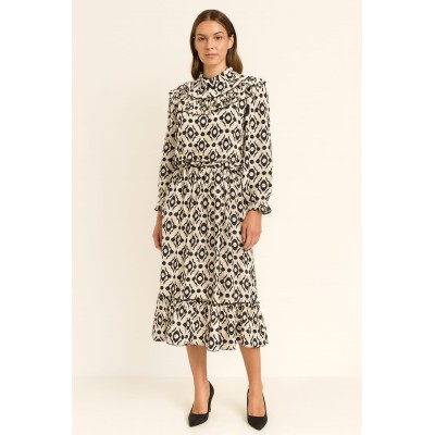 Vestido midi con estampado geométrico